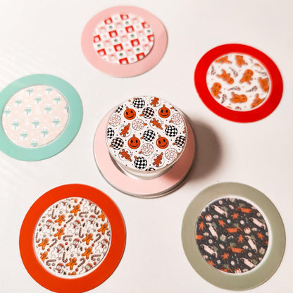 Christmas Winter Grip Sticker Pack, Tablet and Kindle Decor, Cell Phone Case Patches, Phone Grip Decal Accessories, Gingerbread and Snowmen