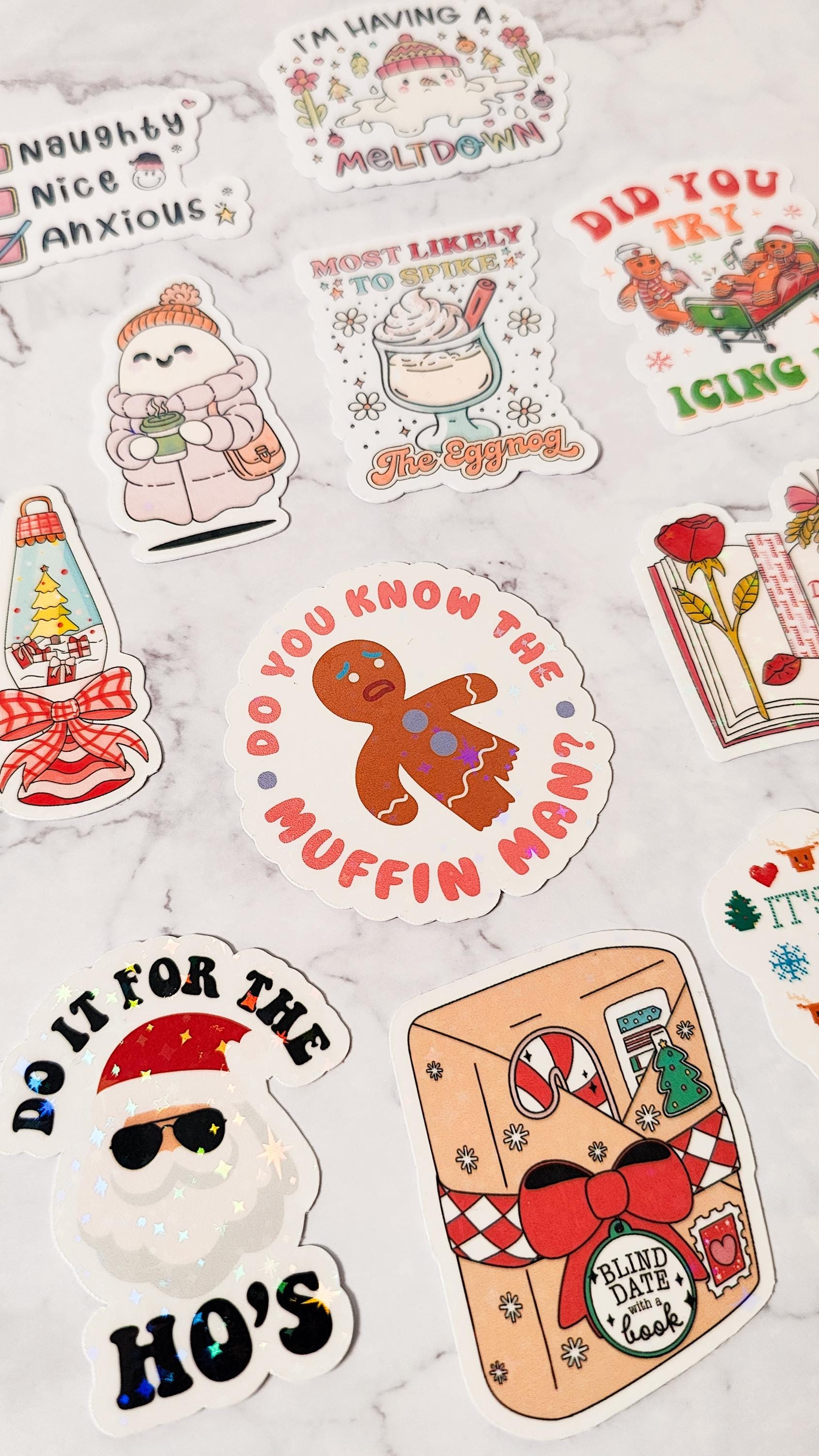 Most Likely To Spike The Eggnog Holographic Sticker, Sarcastic Humor, Stocking Stuffer Gift, Kindle E-Reader Decor