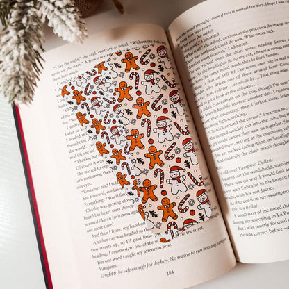 Christmas Bookmark Set, Double Sided Laminated Paper Bookmark, Holiday Page Marker, Cute Book Accessory, Christmas Bookish Gift