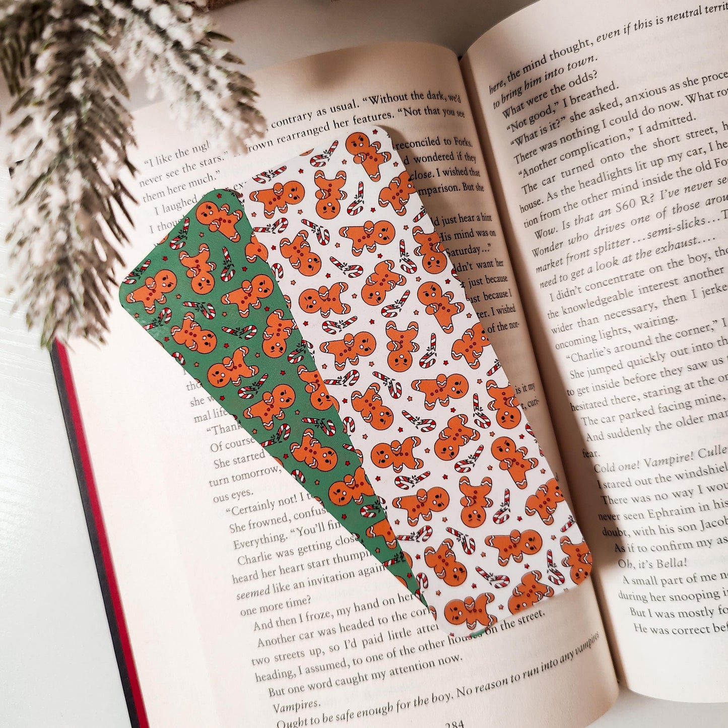 Christmas Bookmark Set, Double Sided Laminated Paper Bookmark, Holiday Page Marker, Cute Book Accessory, Christmas Bookish Gift