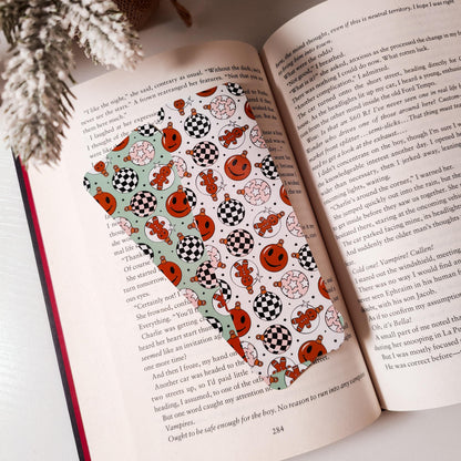 Christmas Bookmark Set, Double Sided Laminated Paper Bookmark, Holiday Page Marker, Cute Book Accessory, Christmas Bookish Gift
