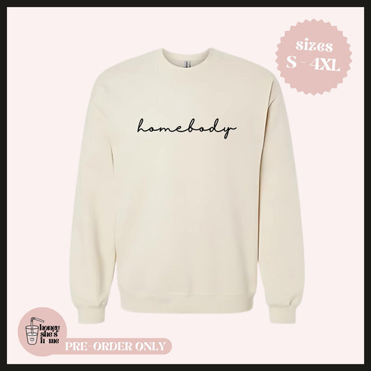 Homebody Crewneck, Cozy Introvert Sweater, Minimalist Casual Soft Cotton, Stay At Home Comfy Lougewear, Cute Gift for Introverts