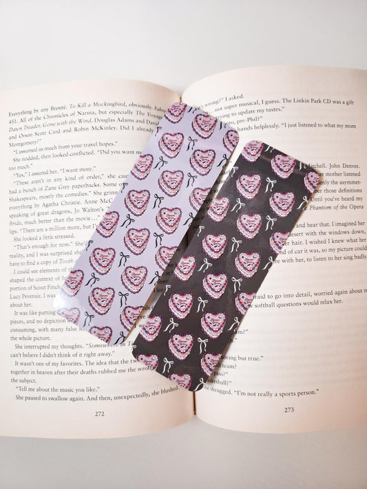 Autumn & Horror Girlie Bookmarks, Double Sided Laminated Paper Bookmark, Halloween Page Marker, Cute Book Accessory, Spooky Bookish Gift