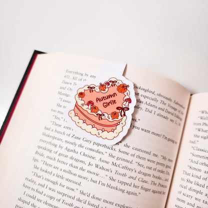 Autumn & Horror Magnetic Bookmarks, Bookish Water Resistant Bookmark, Halloween Page Marker, Trendy Cake Bookworm Gift