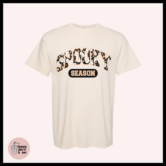 Spooky Season T-shirt, Halloween Floral Shirt, Casual Soft Cotton Tee, Cute Ghosts Comfy Top, Spooky Season Gift