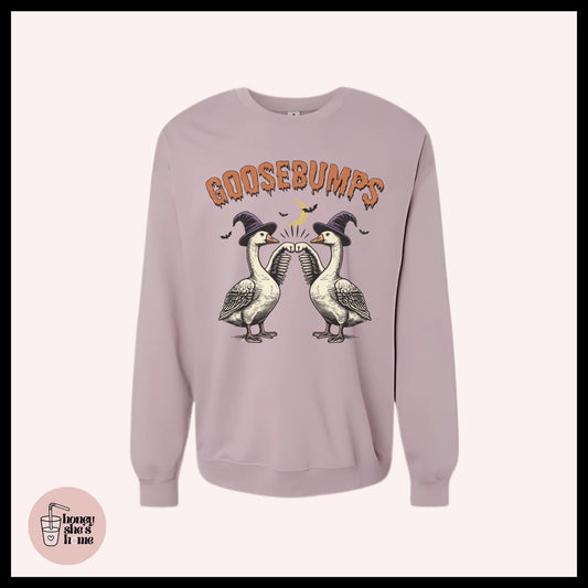 Goosebumps Crewneck, Halloween Animals Sweater, Cute Falloween Sweatshirt, Comfy Fleece Soft Crew, Spooky Seasonal Gift