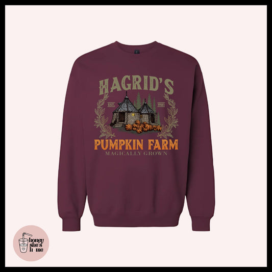 Hagrid's Pumpkin Farm Crewneck, Autumn Bookish Sweater, Cute Fall Sweatshirt, Wizards and Witches, Magic Fan Gift
