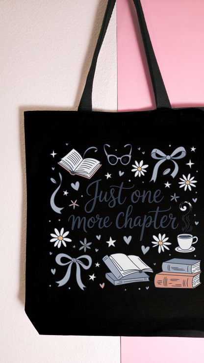 One More Chapter Tote Bag, Library Tote, Bookish Bag, Reusable Cotton Bag, Reader, Book Store Tote, Bookworm Gift