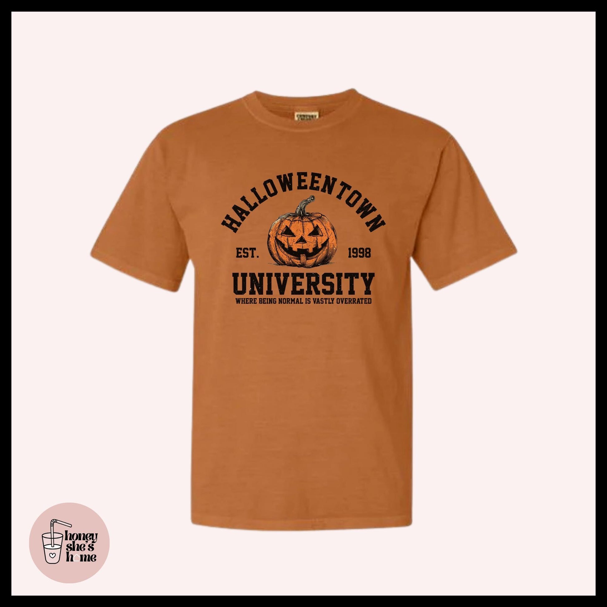 Halloween University T-shirt, 90's Movie Shirt, Casual Soft Cotton Tee, Vintage Town Comfy Top, Nostalgic City, Spooky Fall Season Gift