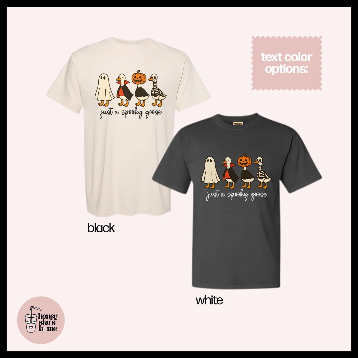 Just A Spooky Goose T-shirt, Halloween Animal Lover Shirt, Cute Casual Soft Cotton Tee, Fall Comfy Top, Farm Animals, Spooky Season Gift