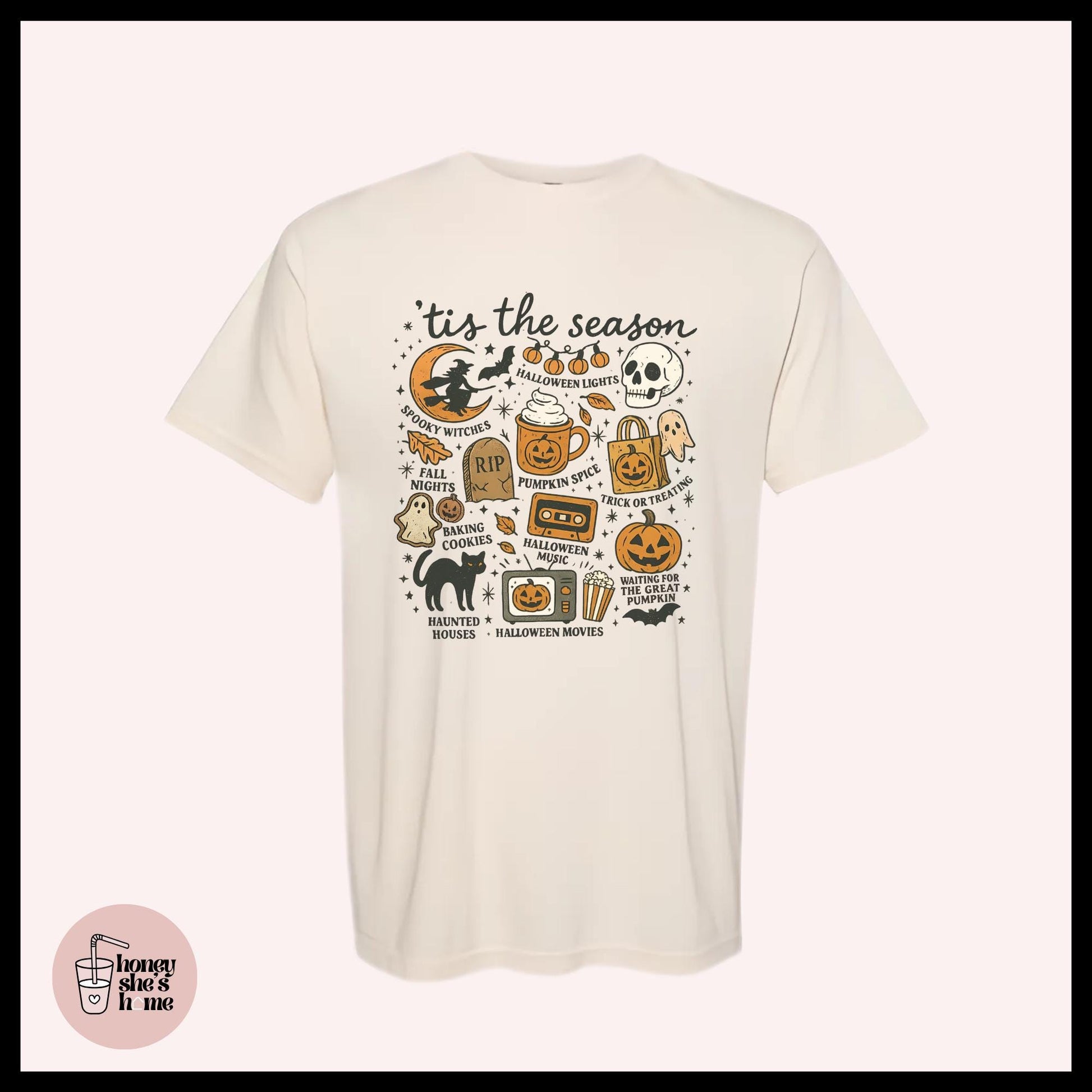 Tis The Season T-shirt, Pumpkin Lover Shirt, Cute Casual Soft Cotton Tee, Witchy Comfy Top, Falloween Vibes, Spooky Season Gift
