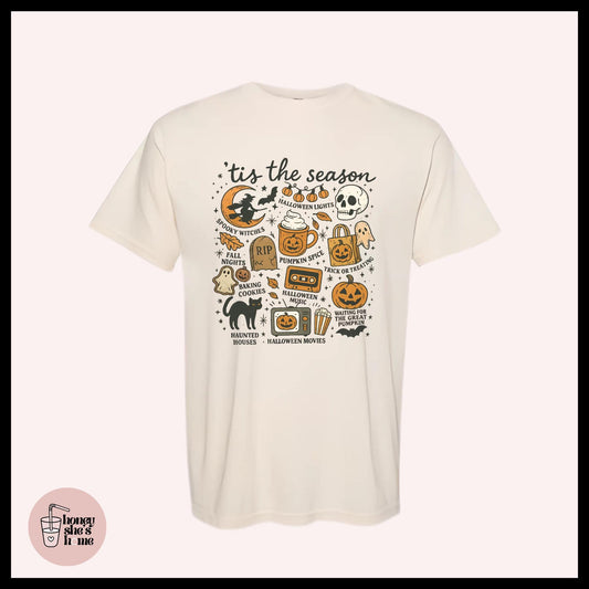 Tis The Season T-shirt, Pumpkin Lover Shirt, Cute Casual Soft Cotton Tee, Witchy Comfy Top, Falloween Vibes, Spooky Season Gift