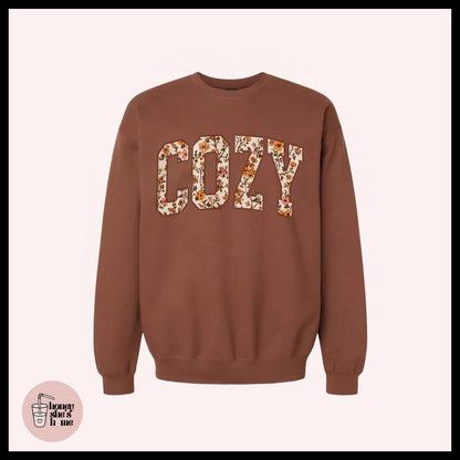 Cozy Crewneck, Autumn Floral Sweater, Cute Fall Leaves Sweatshirt, Comfy Fleece Soft Crew, Fall Seasonal Gift