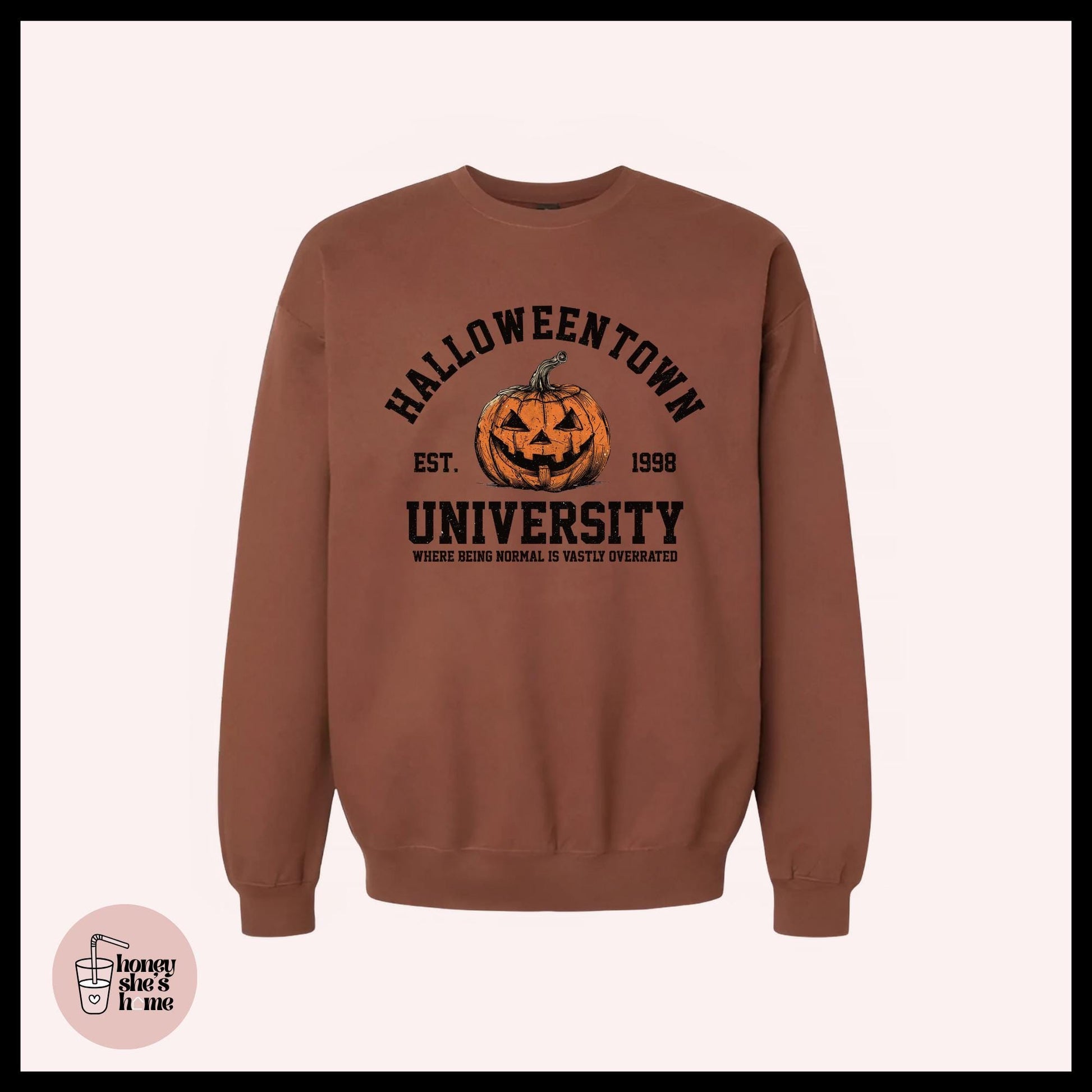Halloween University Crewneck, Vintage Town Sweater, 90's Movie Lover Sweatshirt, Comfy Fleece Soft Crew, Spooky Seasonal Gift