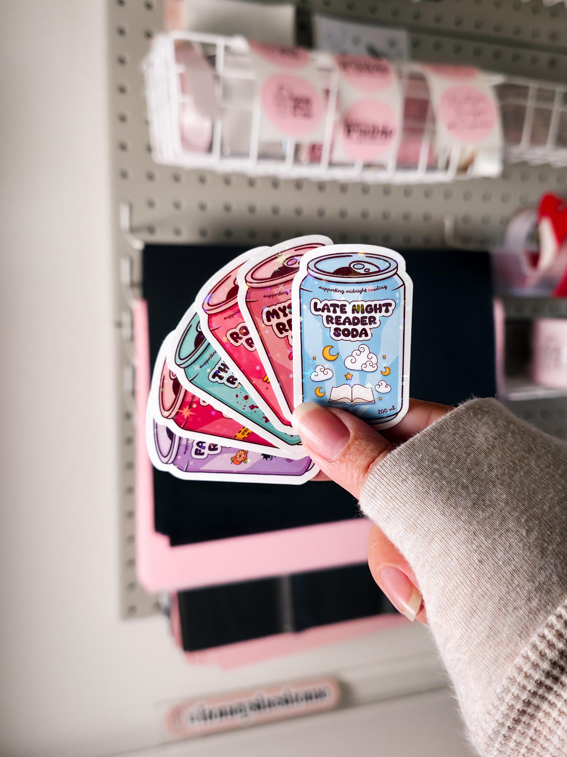 Bookish Soda Holographic Sticker Set, Favorite Tropes, Reading Genres, Soda Pop Lover, Water Resistant Decal, Kindle Sticker, Bookworm Gift