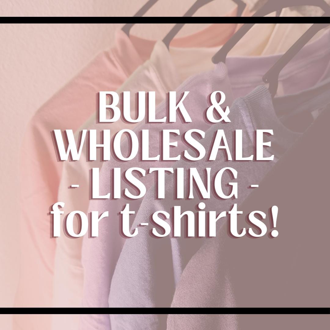 Bulk and Wholesale T-shirts, Cute Casual Soft Cotton Tee, Comfort Colors, Custom and Personalized, Sizes: S-4XL
