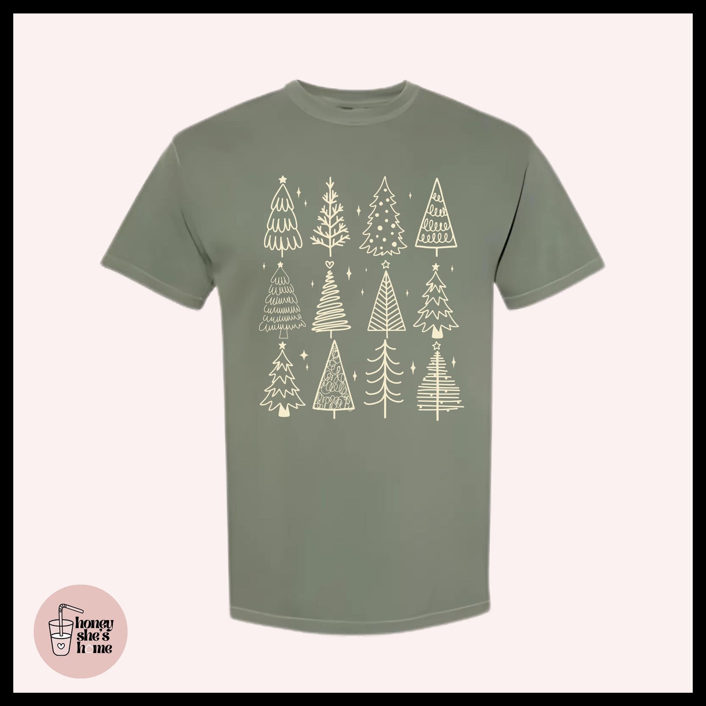Christmas Tree Doodles T-shirt: Pine Tree Drawings