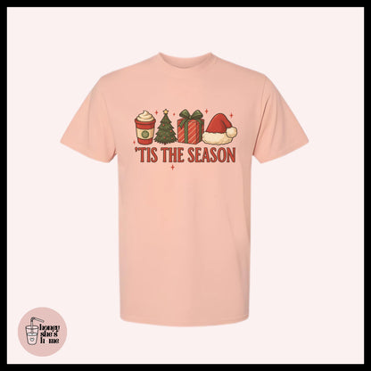 Simple Tis The Season Holiday T-shirt: Cute Casual Soft Cotton Tee