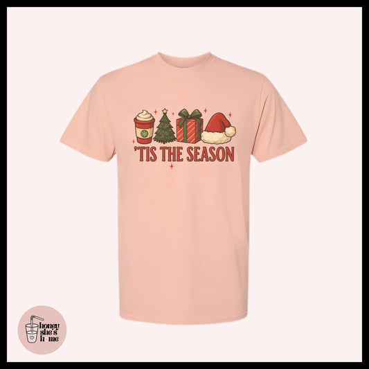 Simple Tis The Season Holiday T-shirt: Cute Casual Soft Cotton Tee