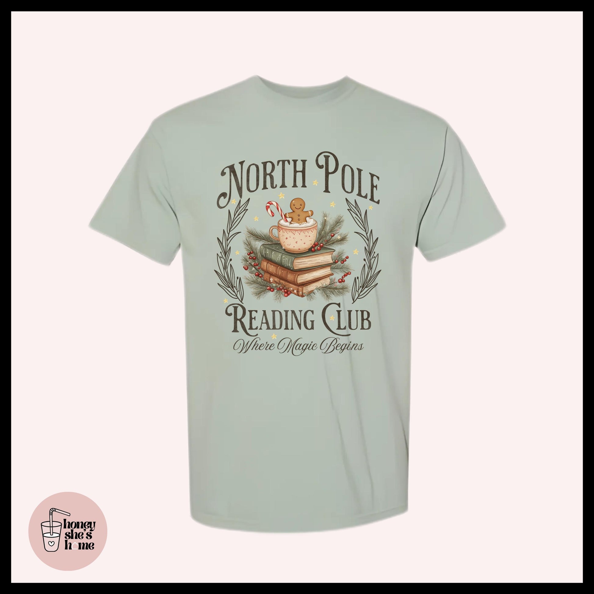 North Pole Book Club Library T-Shirt: Christmas Bookish Soft Cotton Tee