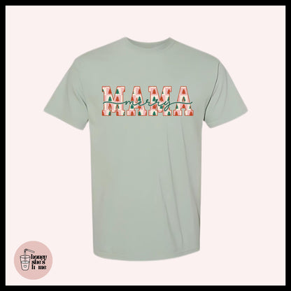 Merry Mama T-shirt: Casual Christmas Cotton Tee