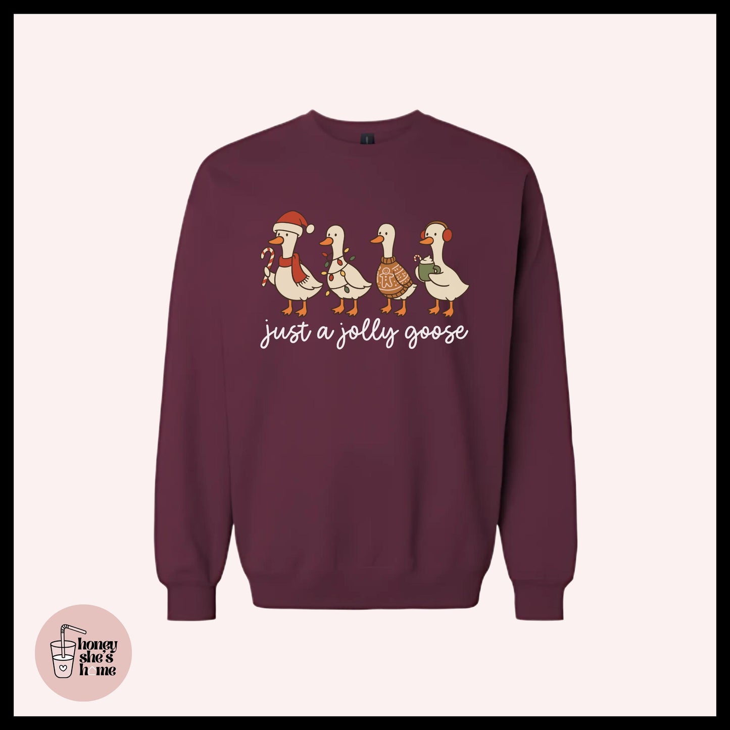 Just A Jolly Goose Crewneck: Christmas Animals Sweater