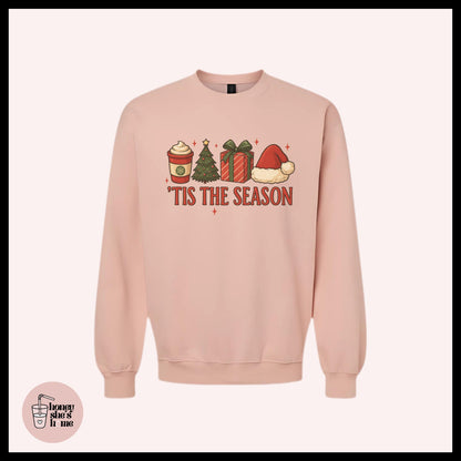 Simple Tis The Season Holiday Crewneck: Cute Christmas Sweatshirt