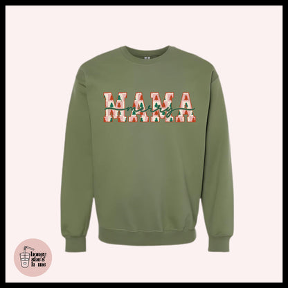 Merry Mama Crewneck: Cute Christmas Sweatshirt