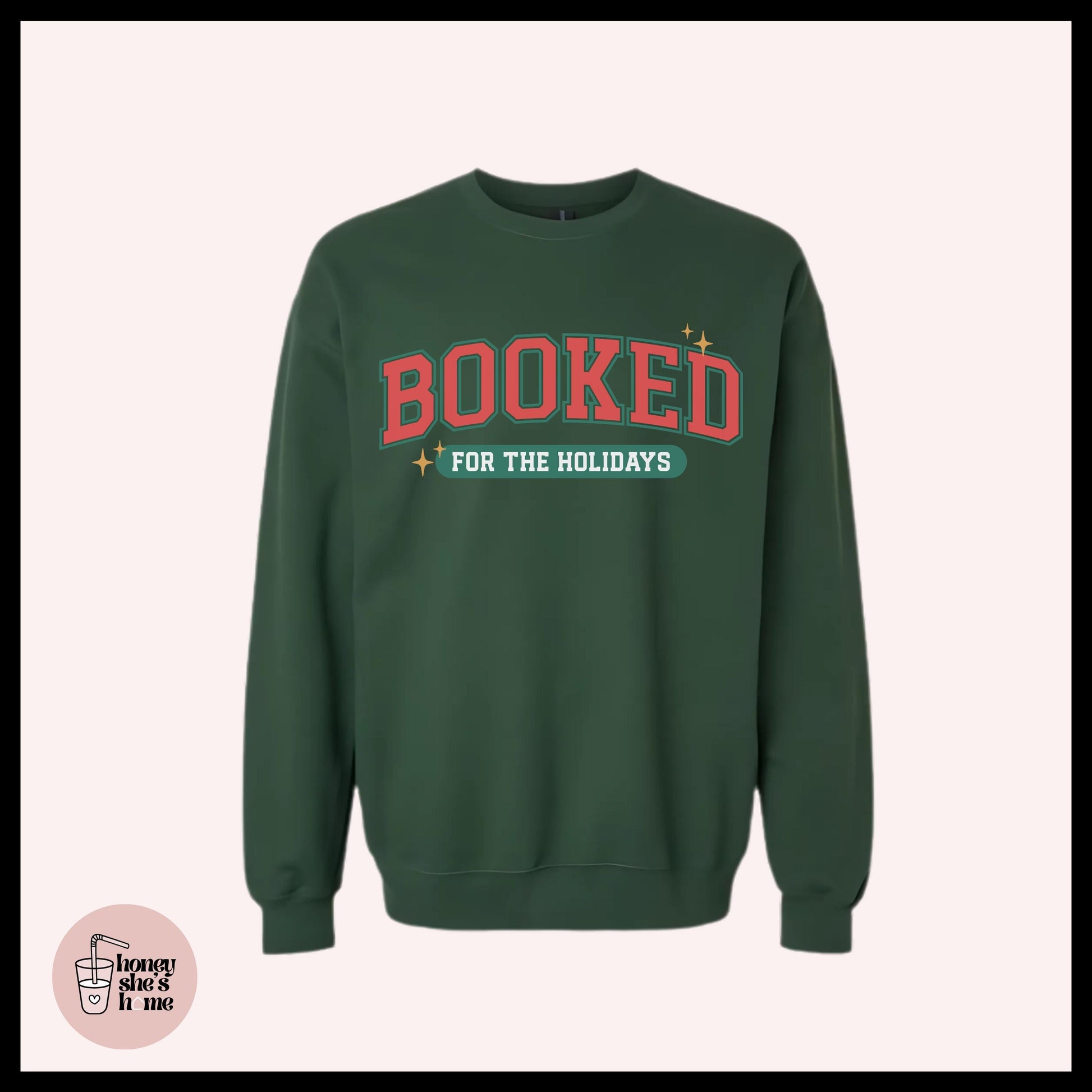 Booked For The Holidays Crewneck: Bookish Reader Sweater