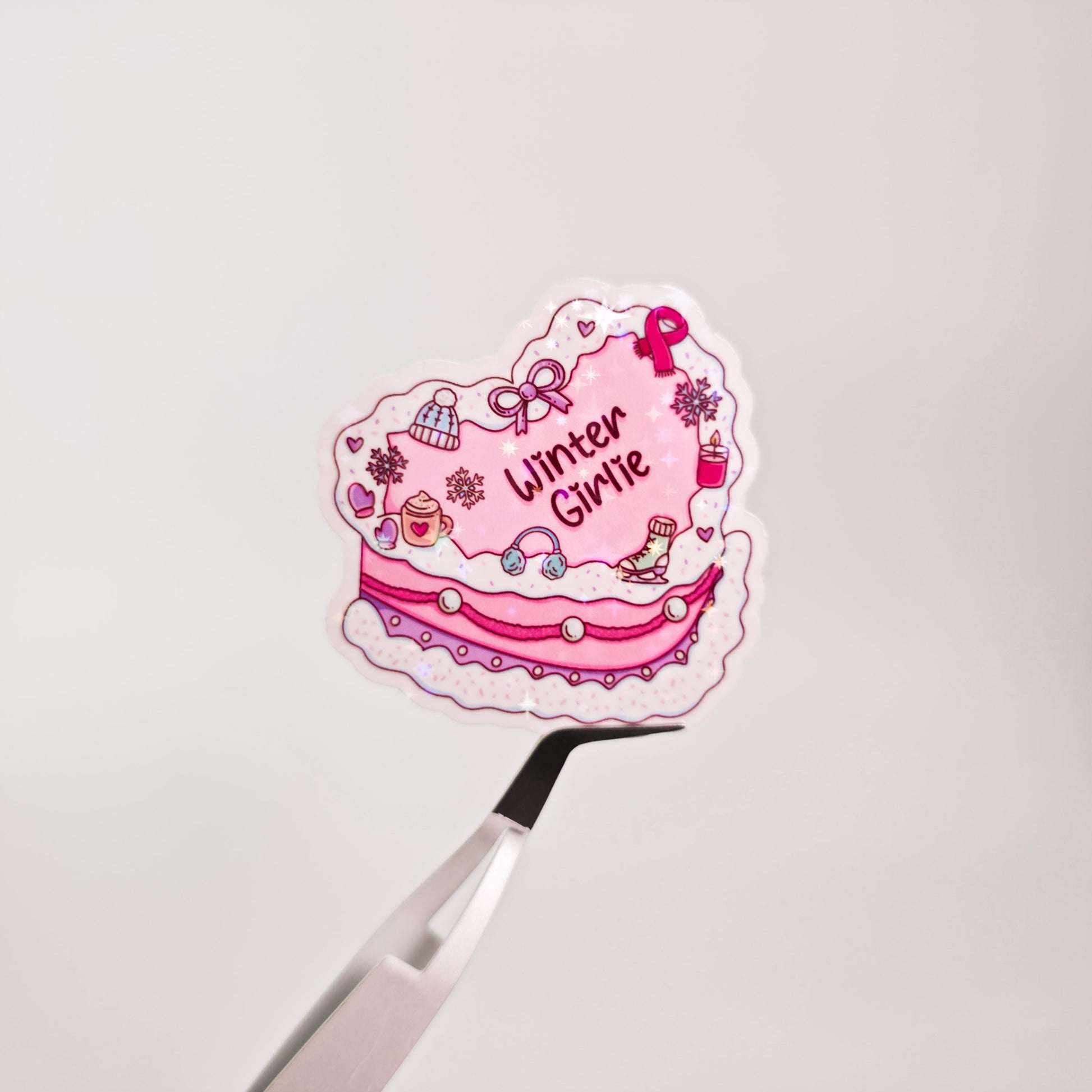 Christmas and Winter Cake Holographic Sticker