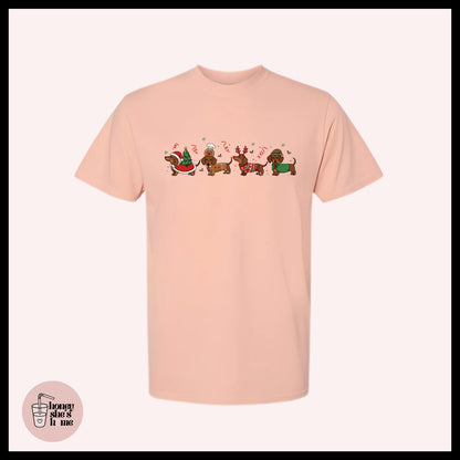 Christmas Dachshund T-shirt: Christmas Dog Lover Soft Cotton Tee