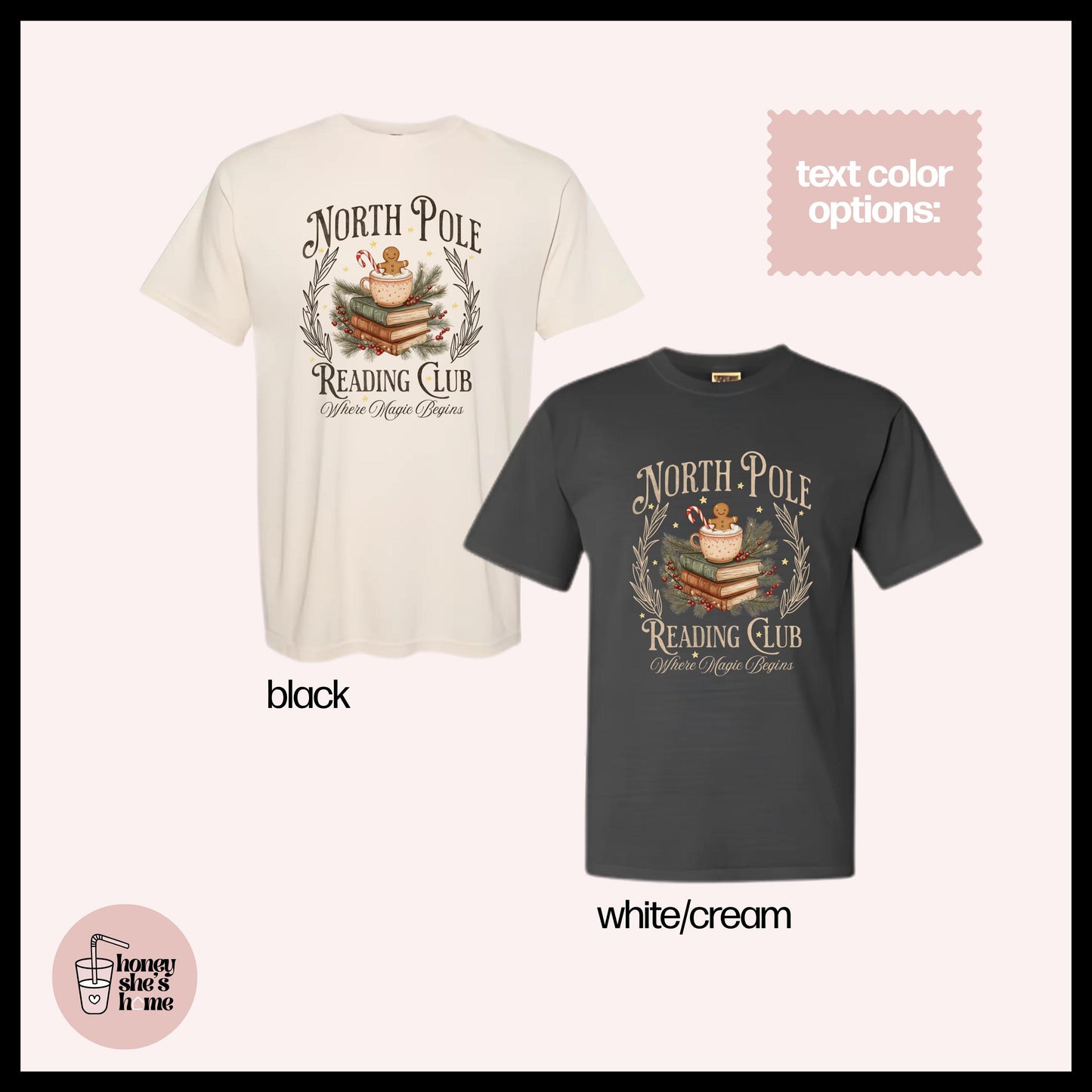 North Pole Book Club Library T-Shirt: Christmas Bookish Soft Cotton Tee