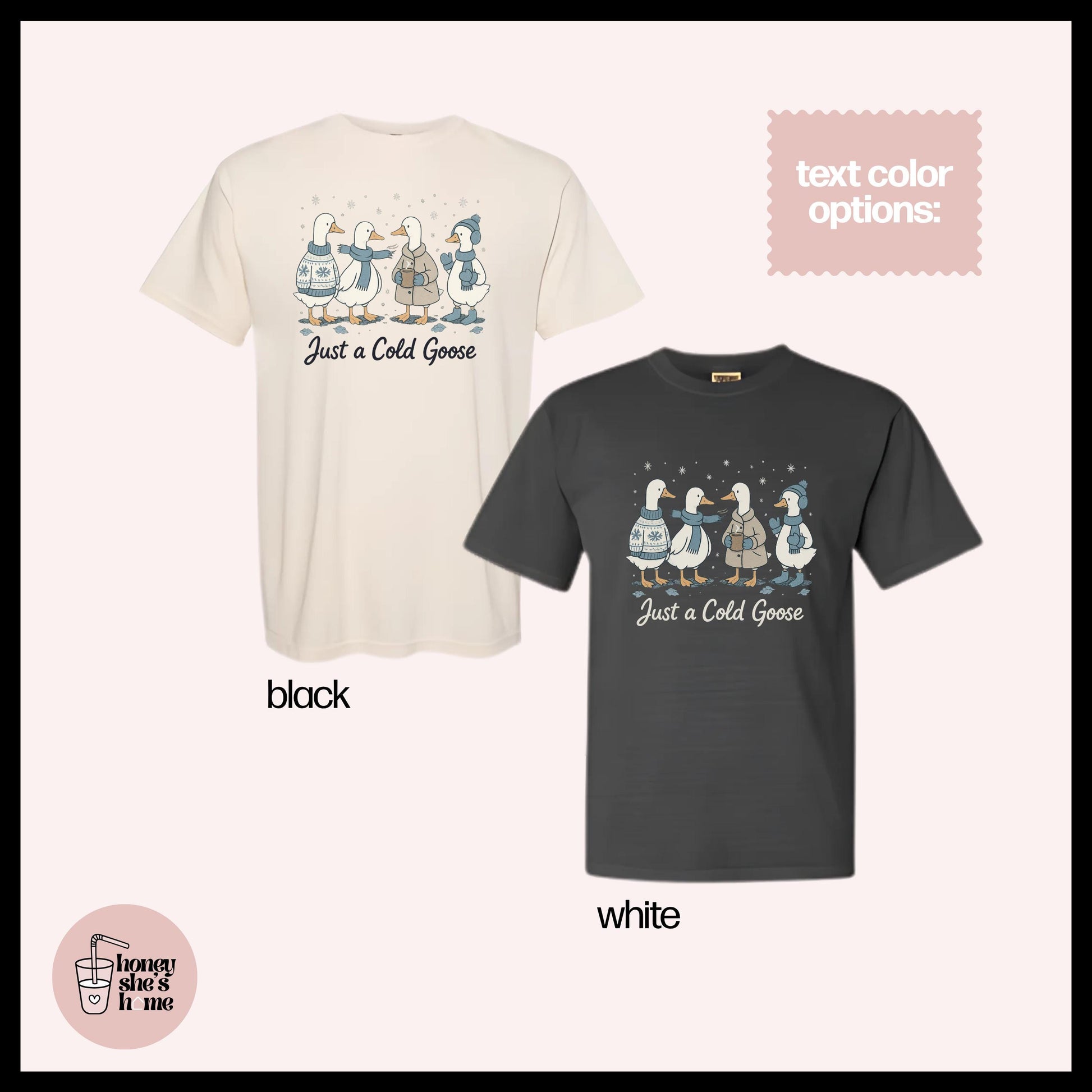 Winter Geese T-Shirt: Christmas Animal Lover, Soft Cotton Tee