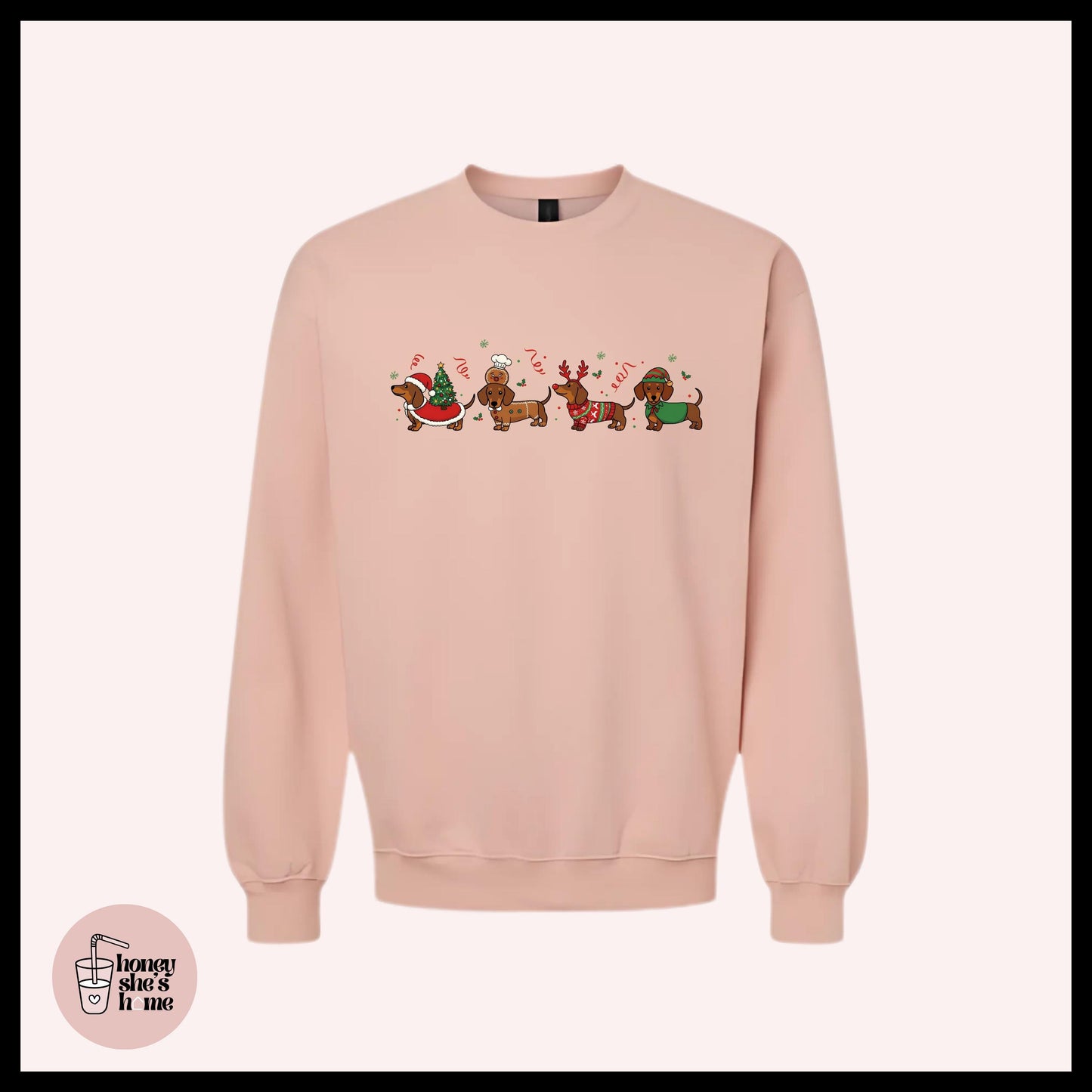 Christmas Dachshunds Crewneck: Holiday Dog Sweater