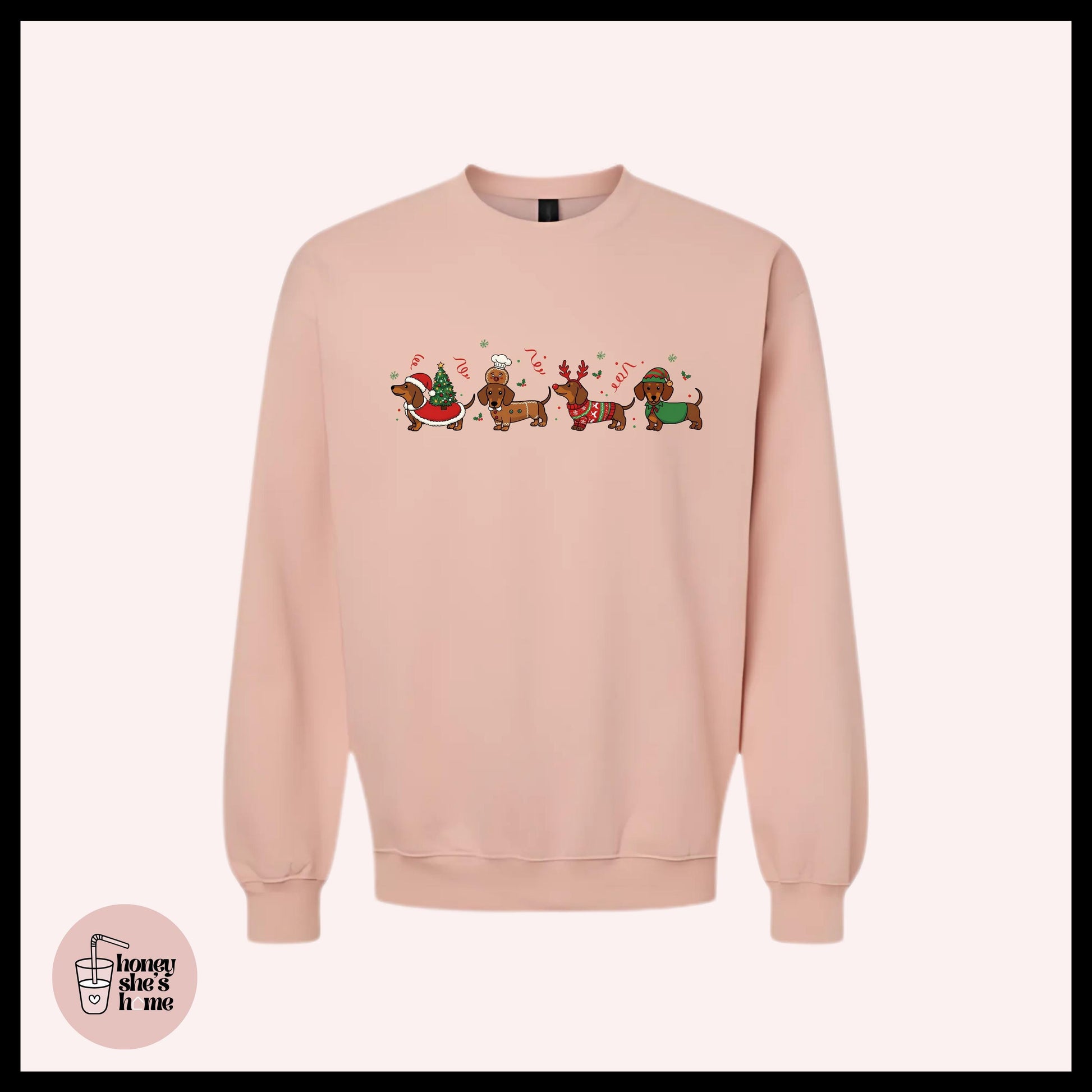 Christmas Dachshunds Crewneck: Holiday Dog Sweater