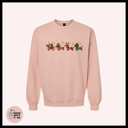 Christmas Dachshunds Crewneck: Holiday Dog Sweater
