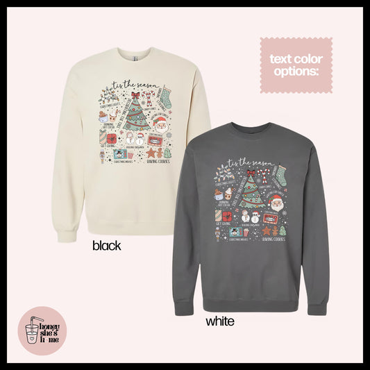 Retro Tis The Season Christmas Crewneck: Cute Holiday Sweatshirt