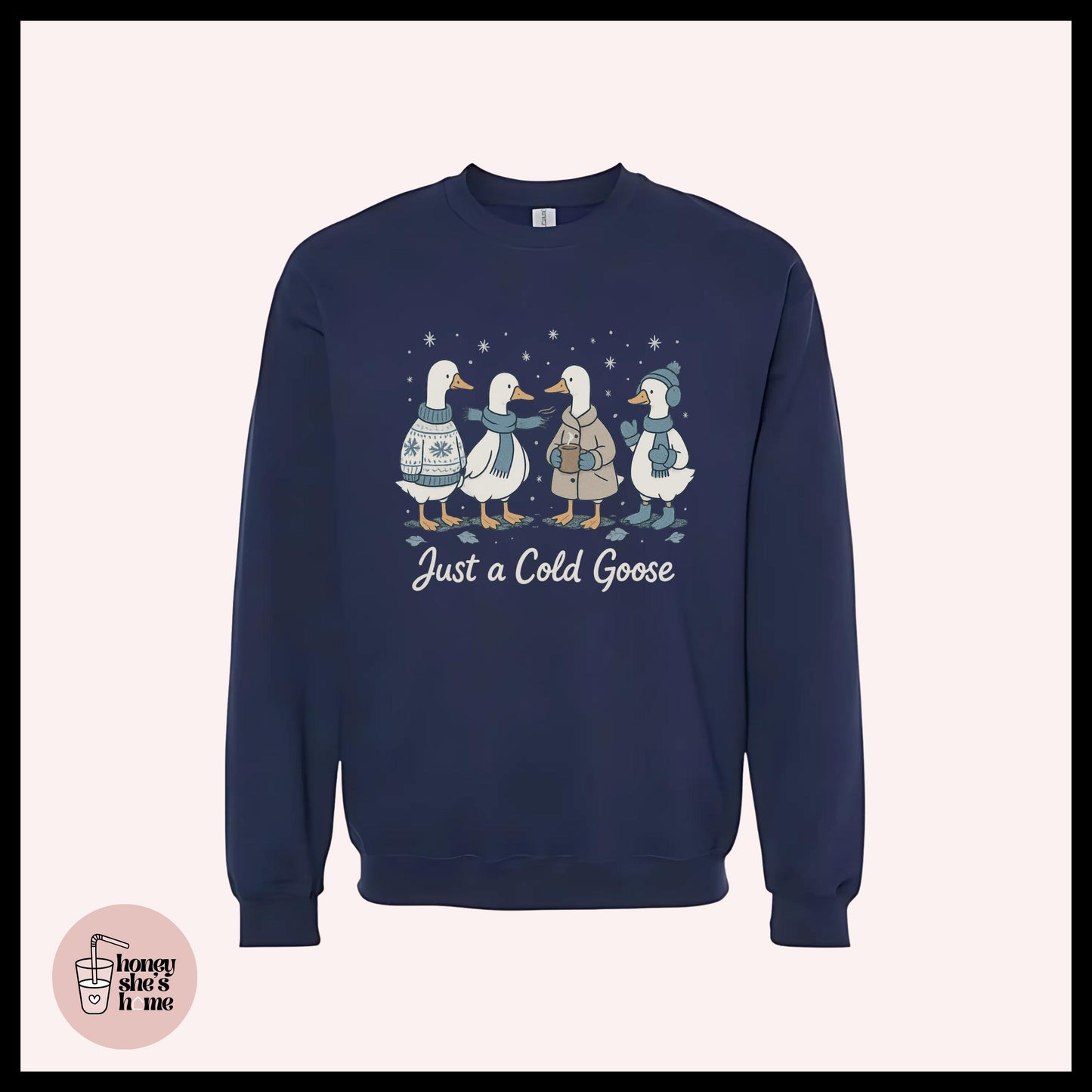 Winter Geese Crewneck: Christmas Animals Sweater, Cute Holiday Sweatshirt