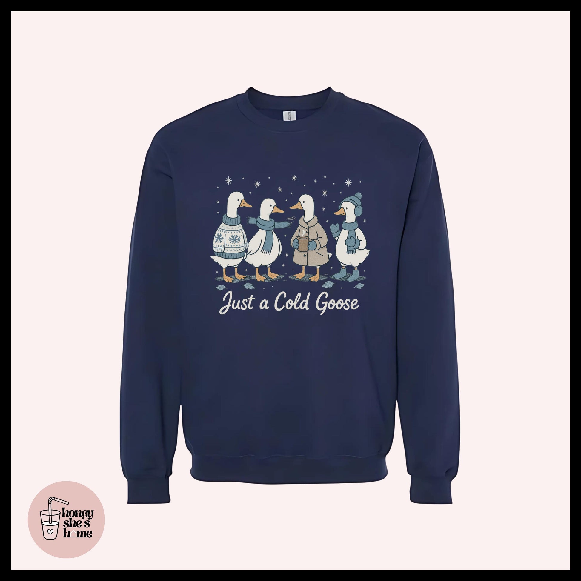 Winter Geese Crewneck: Christmas Animals Sweater, Cute Holiday Sweatshirt