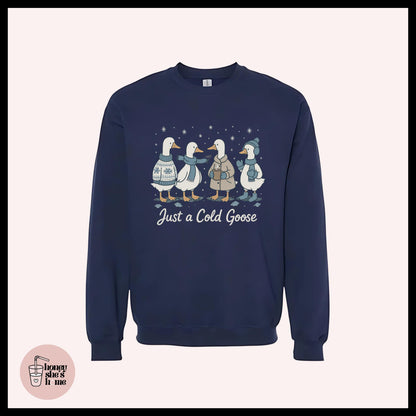 Winter Geese Crewneck: Christmas Animals Sweater, Cute Holiday Sweatshirt