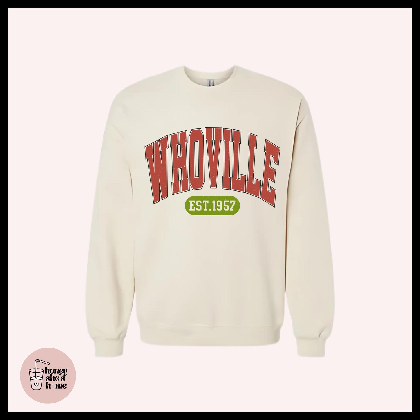 Retro Christmas Crewneck: Cute Green Lover Sweatshirt, Comfy Fleece Soft Crew, Holiday Seasonal Gift