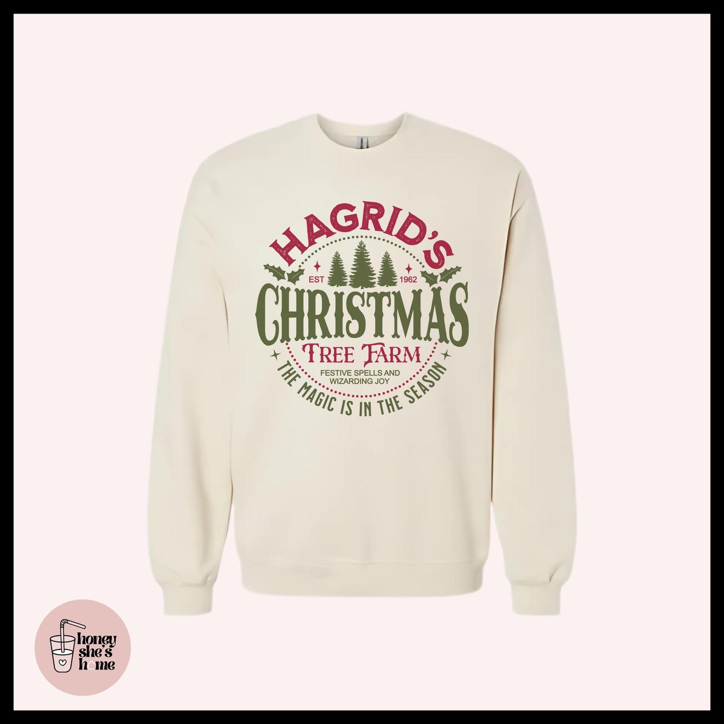 Magically Grown Tree Farm Crewneck: Holiday Fan Fleece Sweatshirt