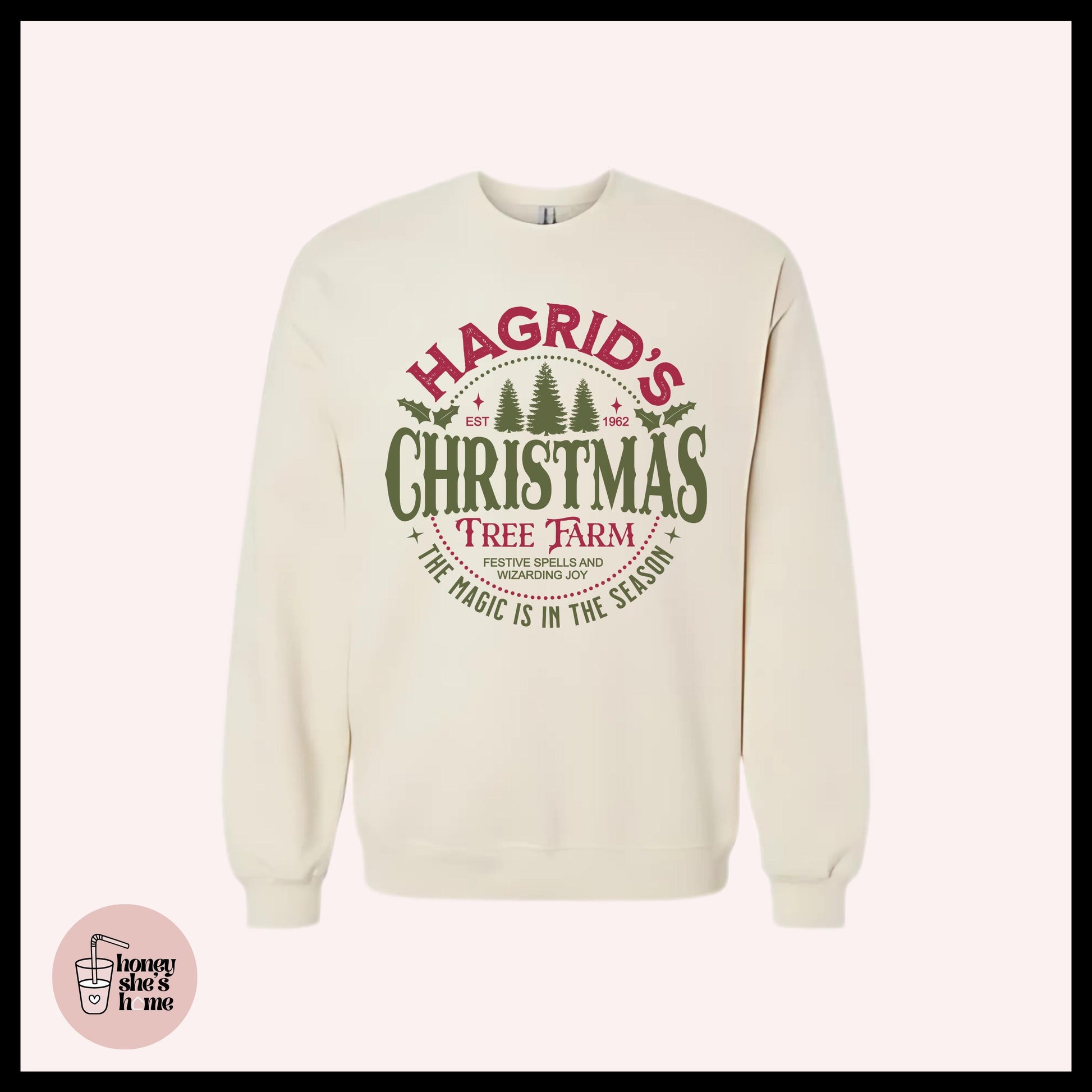 Magically Grown Tree Farm Crewneck: Holiday Fan Fleece Sweatshirt