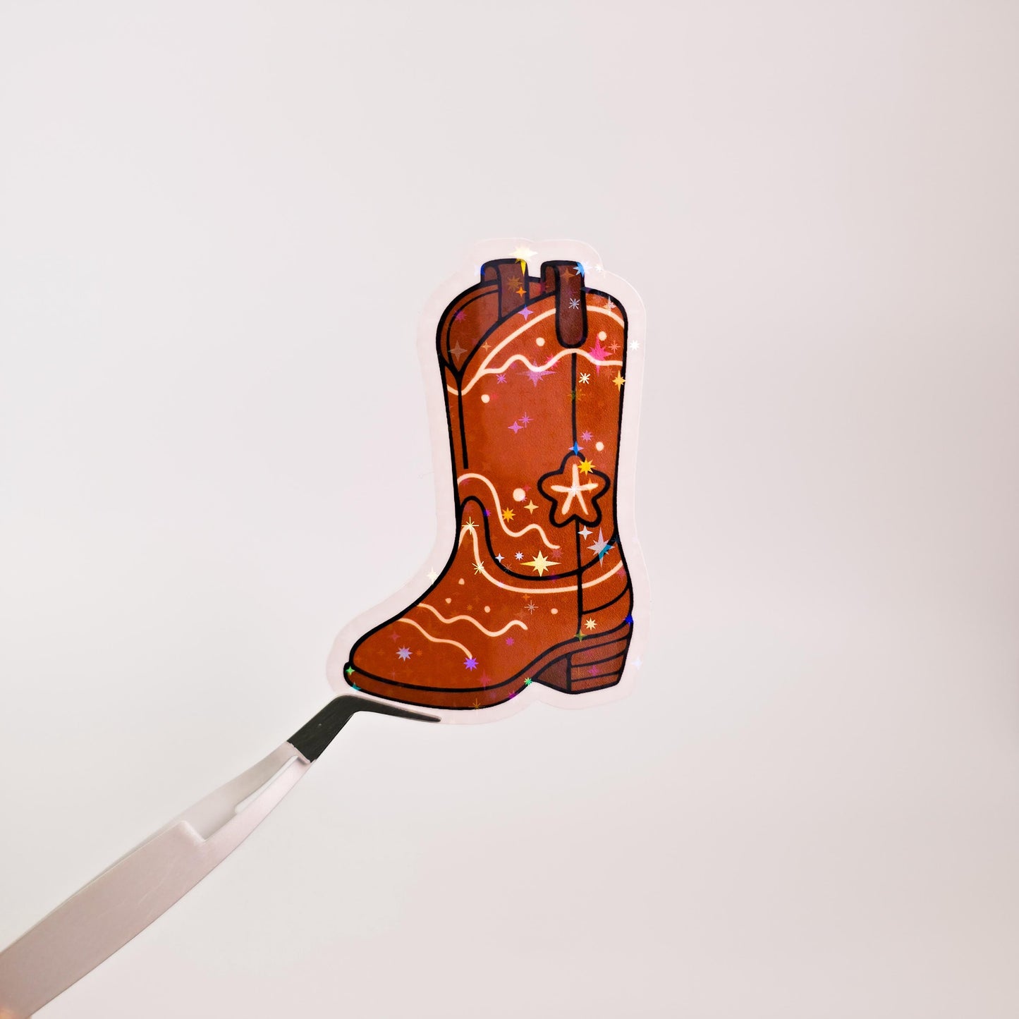 Christmas Boots Holographic Sticker: Holiday Country Life