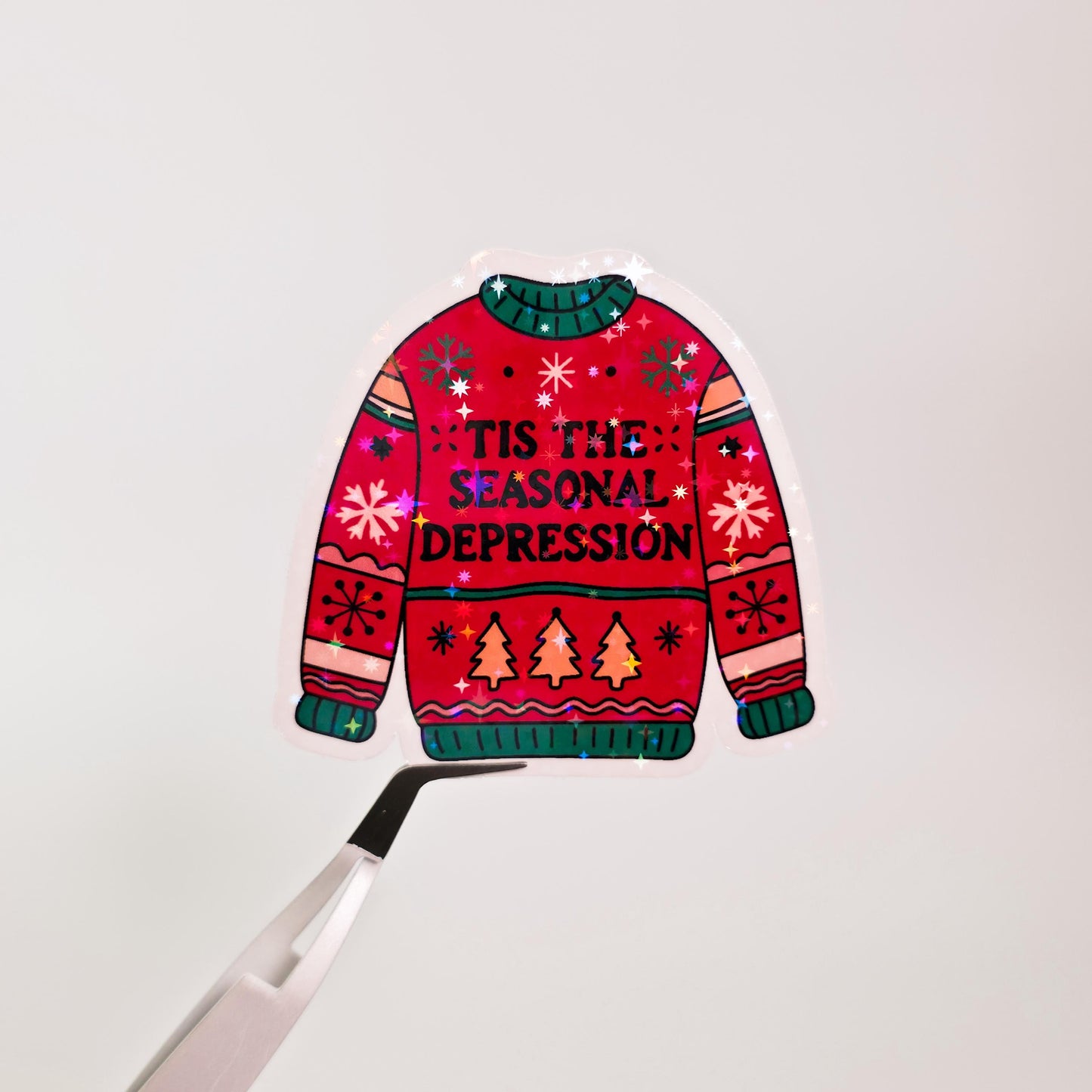 Seasonal Depression Sweater Holographic Sticker