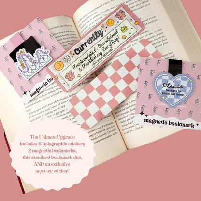 The Burnout Bundle, Overstimulated Mental Health Stickers + Bookmarks, Cozy Bookish Self Care Gift, Funny Sarcastic Sticker Pack