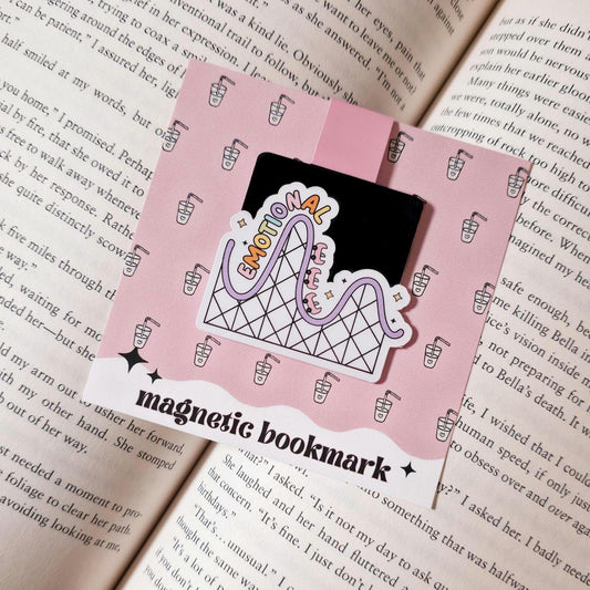 Emotional Roller Coaster Magnetic Bookmark: Mental Health Humor