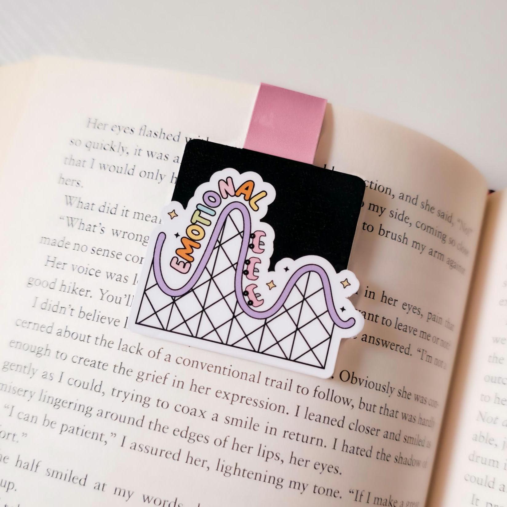 Emotional Roller Coaster Magnetic Bookmark: Mental Health Humor