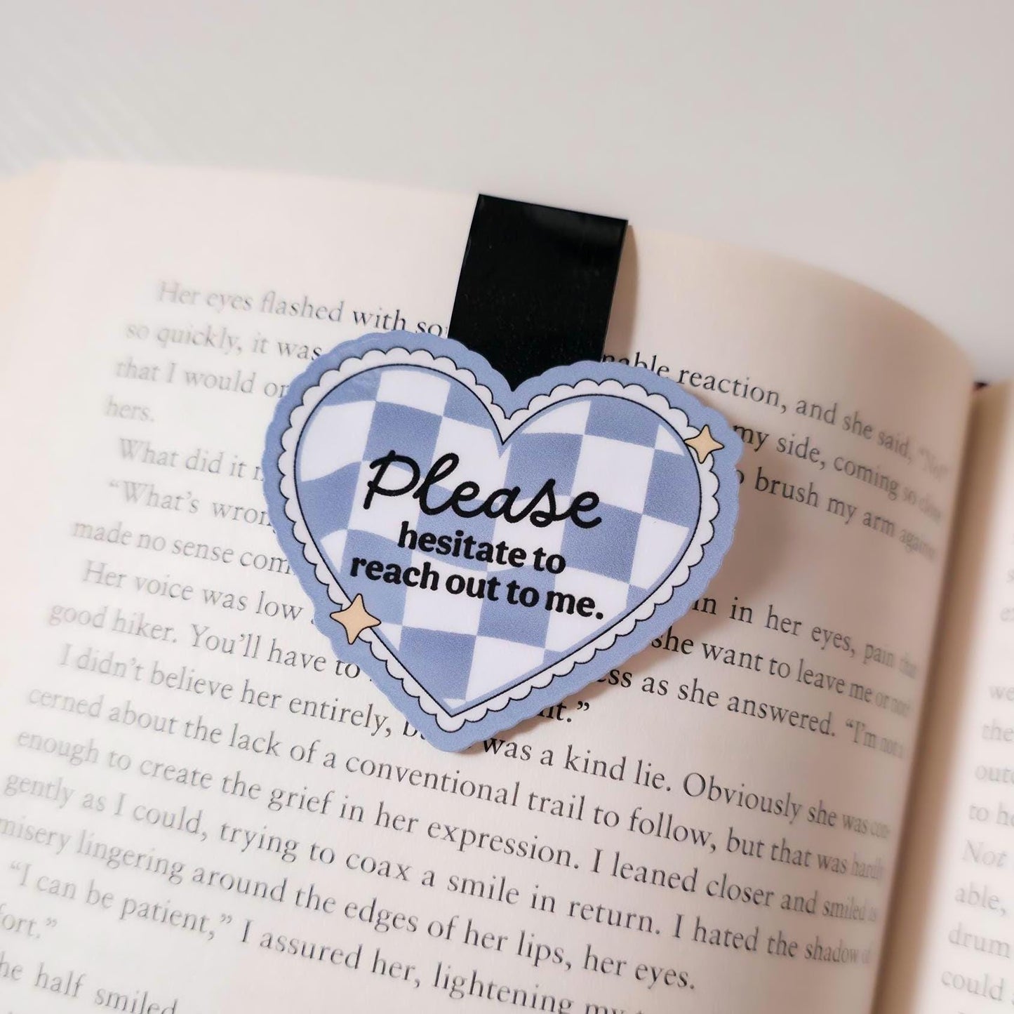 Please Hesitate To Reach Out To Me Magnetic Bookmark: Mental Health, Anxious Girlie Humor