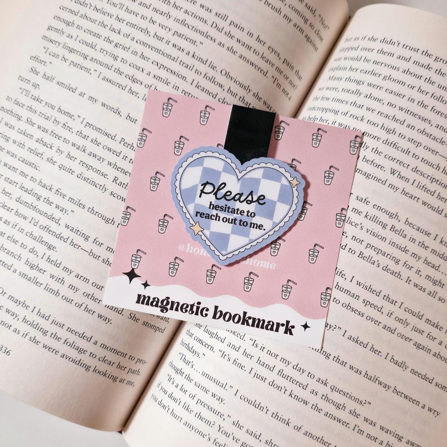 Please Hesitate To Reach Out To Me Magnetic Bookmark: Mental Health, Anxious Girlie Humor